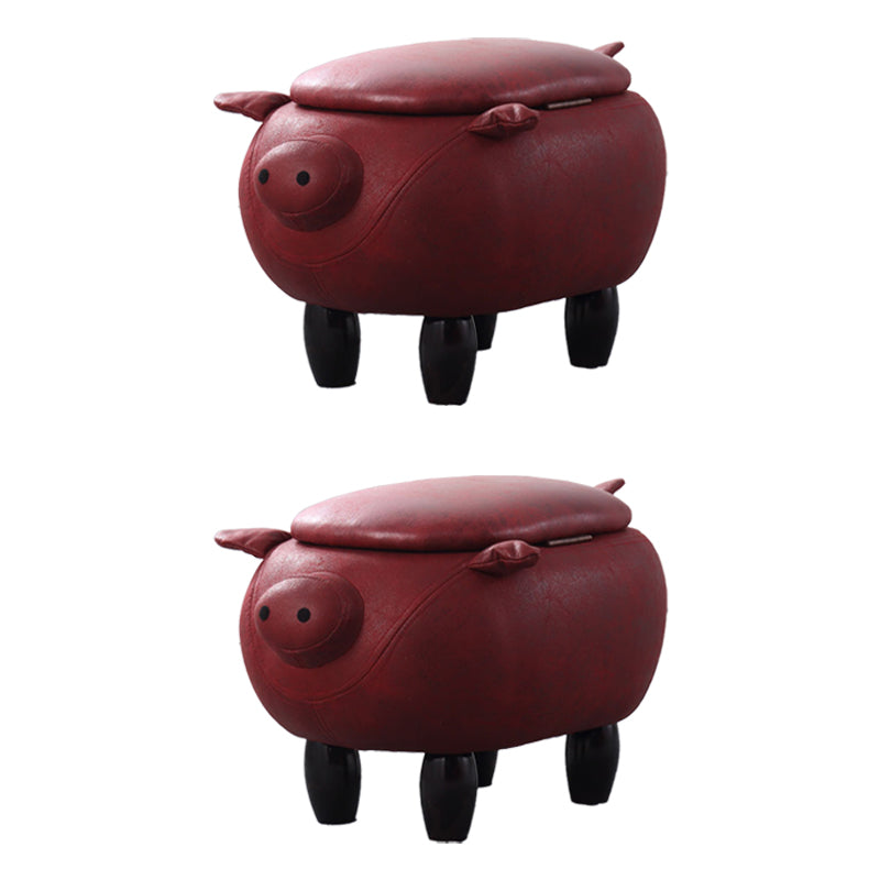 Spécialité ottomane standard contemporaine Pouf rembourré en cuir en cuir en cuir