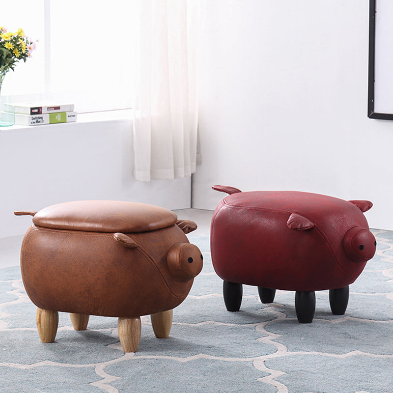 Spécialité ottomane standard contemporaine Pouf rembourré en cuir en cuir en cuir