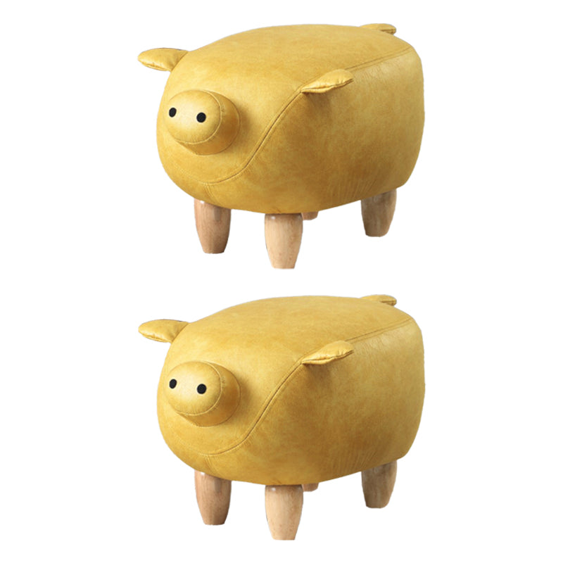 Spécialité ottomane standard contemporaine Pouf rembourré en cuir en cuir en cuir