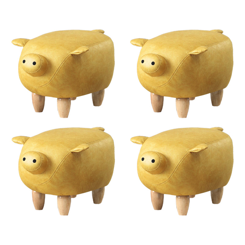 Spécialité ottomane standard contemporaine Pouf rembourré en cuir en cuir en cuir