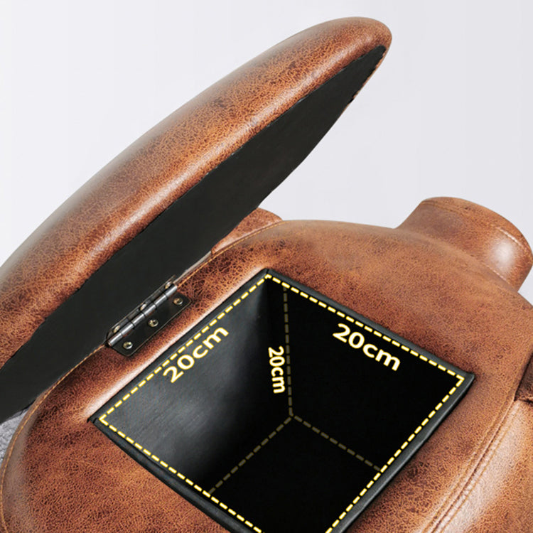 Spécialité ottomane standard contemporaine Pouf rembourré en cuir en cuir en cuir