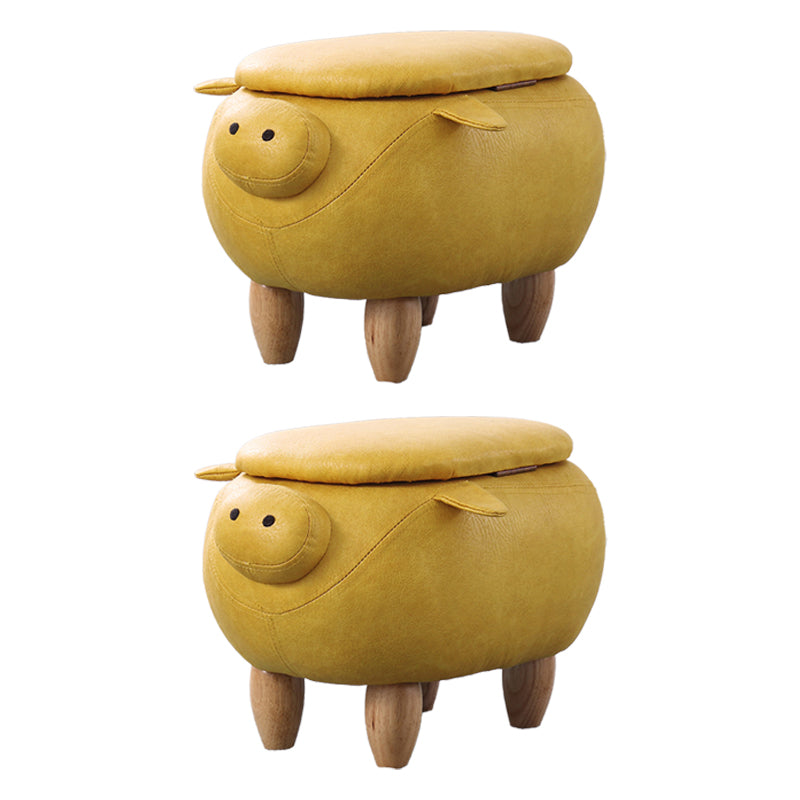 Spécialité ottomane standard contemporaine Pouf rembourré en cuir en cuir en cuir