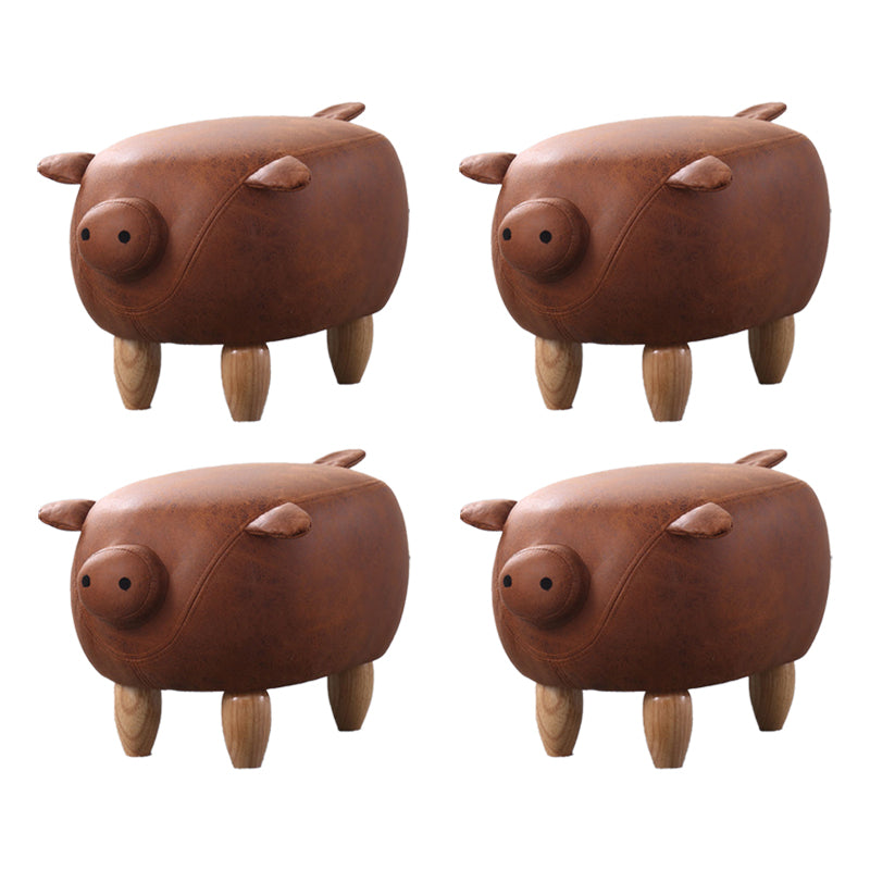 Spécialité ottomane standard contemporaine Pouf rembourré en cuir en cuir en cuir