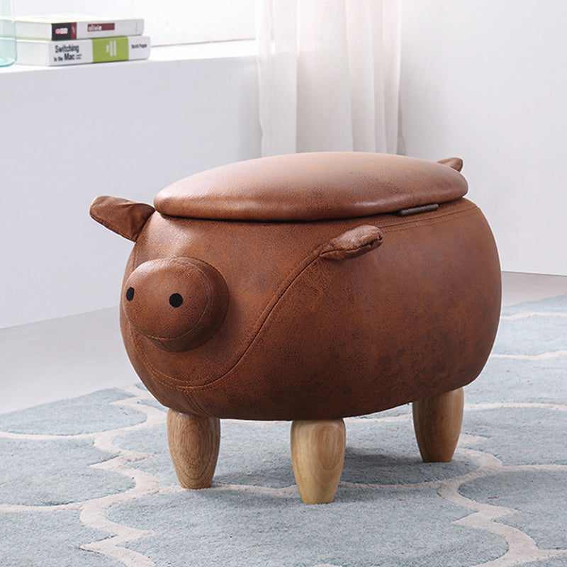 Spécialité ottomane standard contemporaine Pouf rembourré en cuir en cuir en cuir