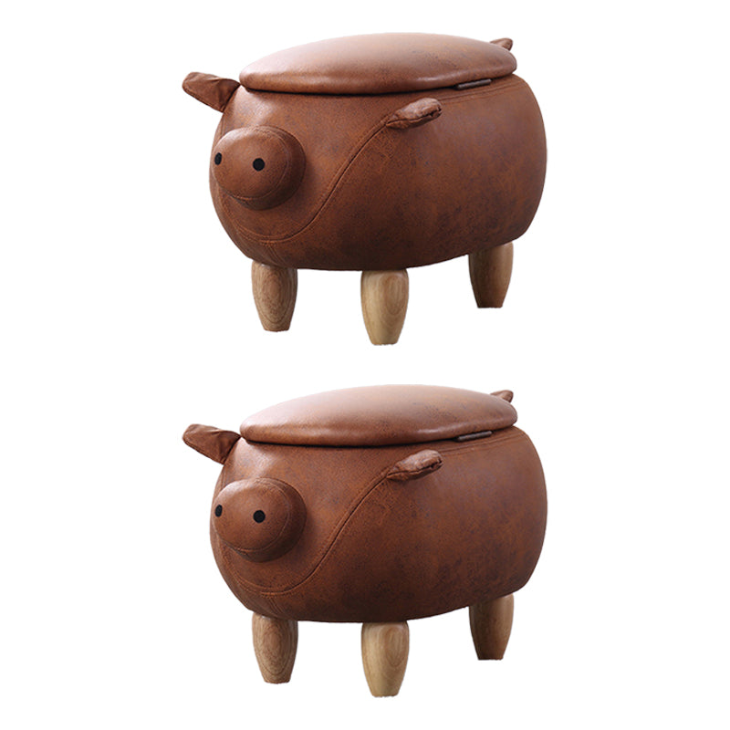 Spécialité ottomane standard contemporaine Pouf rembourré en cuir en cuir en cuir