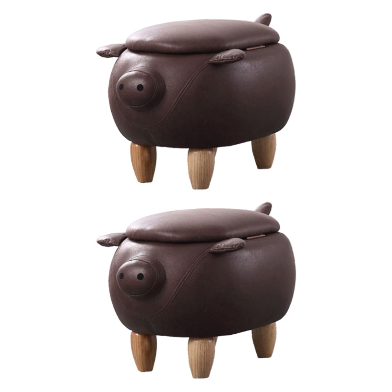 Spécialité ottomane standard contemporaine Pouf rembourré en cuir en cuir en cuir