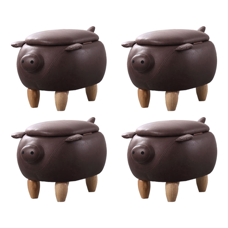 Spécialité ottomane standard contemporaine Pouf rembourré en cuir en cuir en cuir