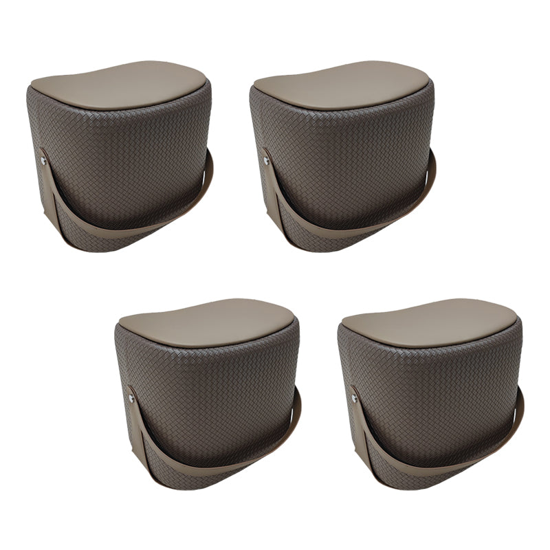 Contemporary Faux Leather Upholstered Ottoman Rectangle Standard Brown 4 Piece Set Clearhalo 'furn' 'furn_ottomans_poufs' 'Furniture' 'Living Room Furniture' 'Ottomans & Poufs' 'ottomans_poufs' 5683626