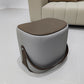 Contemporary Faux Leather Upholstered Ottoman Rectangle Standard Light Gray 1 Piece Clearhalo 'furn' 'furn_ottomans_poufs' 'Furniture' 'Living Room Furniture' 'Ottomans & Poufs' 'ottomans_poufs' 5683627