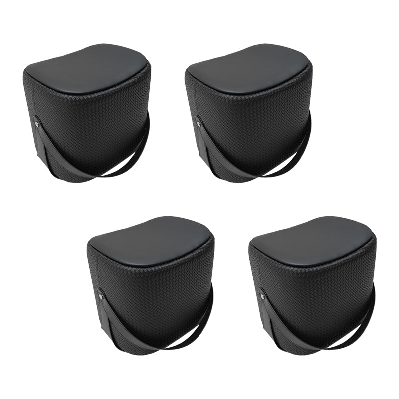 Contemporary Faux Leather Upholstered Ottoman Rectangle Standard Black 4 Piece Set Clearhalo 'furn' 'furn_ottomans_poufs' 'Furniture' 'Living Room Furniture' 'Ottomans & Poufs' 'ottomans_poufs' 5683632