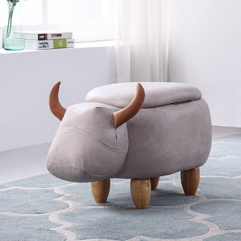 Contemporary Standard Ottoman with Upholstered Faux Leather Top Pouf Clearhalo 'furn' 'furn_ottomans_poufs' 'Furniture' 'Living Room Furniture' 'Ottomans & Poufs' 'ottomans_poufs' 5683677
