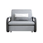 Linen Square Arm Sofa Bed 35.43" Wide Contemporary Convertible Sofa Light Gray Clearhalo 'furn' 'furn_sofas' 'Furniture' 'Living Room Furniture' 'Sofa' 'sofas' 5683751