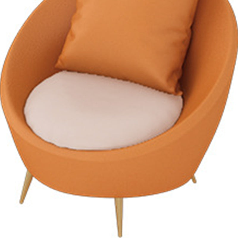 Faux Leather Curved Sofa with Slopped Arm for Living Room in Orange Clearhalo 'furn' 'furn_sofas' 'Furniture' 'Living Room Furniture' 'Sofa' 'sofas' 5683799