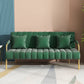 Velvet 3-seater Sofa with 3 Pillows Square  Arm for Apartment