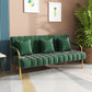 Velvet 3-seater Sofa with 3 Pillows Square  Arm for Apartment