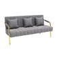 Velvet 3-seater Sofa with 3 Pillows Square  Arm for Apartment
