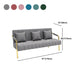 Velvet 3-seater Sofa with 3 Pillows Square  Arm for Apartment
