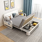 Light-grey Linen Armless Sofa 35.43" Wide  Contemporary Convertible Sofa Bed