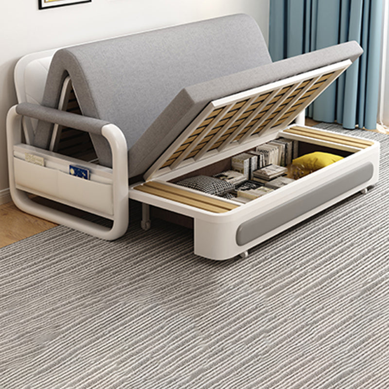 Light-grey Linen Armless Sofa 35.43" Wide  Contemporary Convertible Sofa Bed