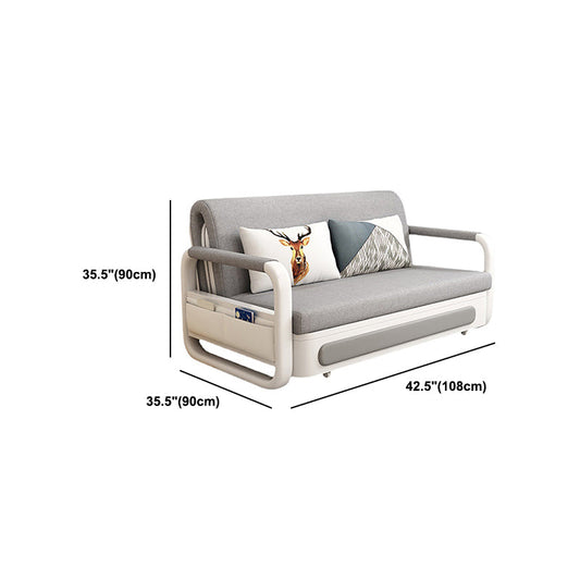 Divano senza braccio di lino grigio chiaro 35.43 "divano convertibile contemporaneo largo