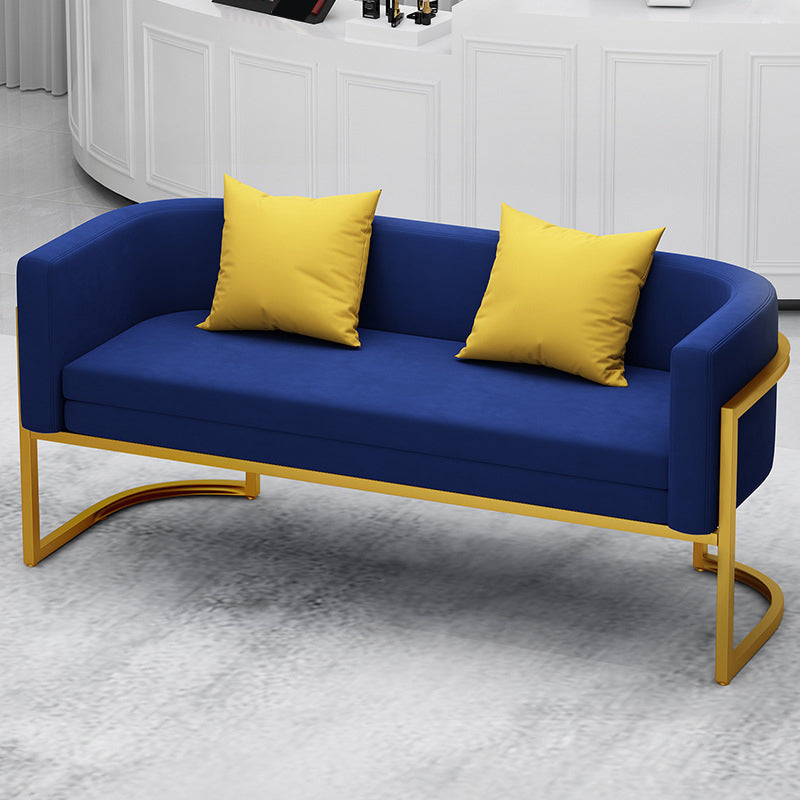 Tuxedo Arm Sofa 24.40" W x 29.52" H Velvet Sofa Standard Sofa 55"L x 24"W x 29.5"H Blue Clearhalo 'furn' 'furn_sofas' 'Furniture' 'Living Room Furniture' 'Sofa' 'sofas' 5683942