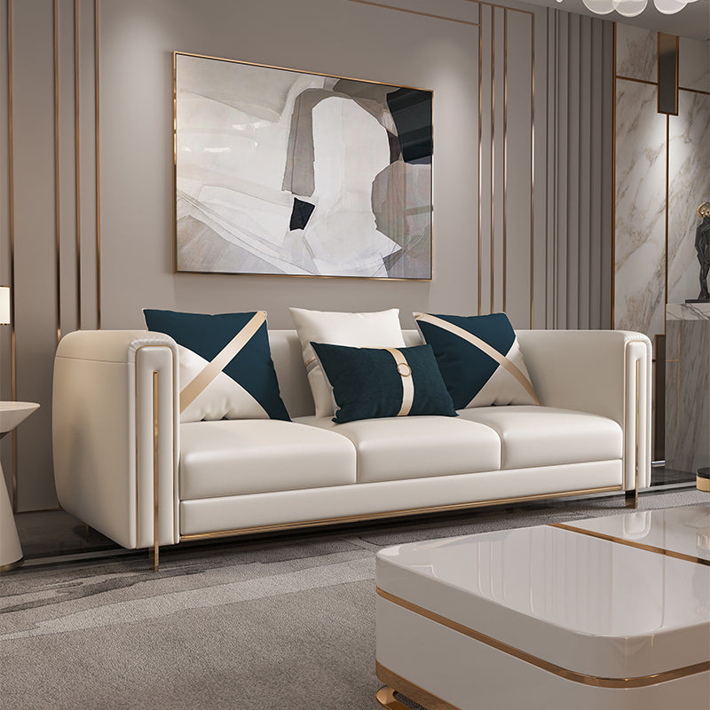 33.46 "Sofá estándar blancos de brazo de esmoquin de 33.46" para sala de estar para sala de estar