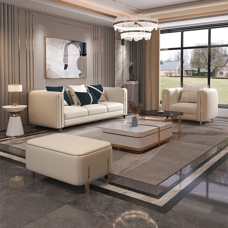 33.46 "Sofá estándar blancos de brazo de esmoquin de 33.46" para sala de estar para sala de estar