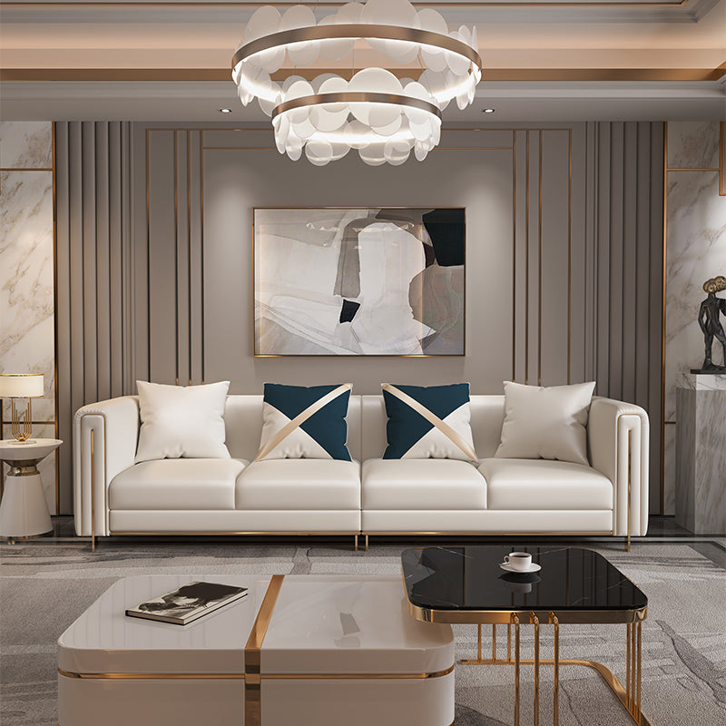 33.46 "Sofá estándar blancos de brazo de esmoquin de 33.46" para sala de estar para sala de estar