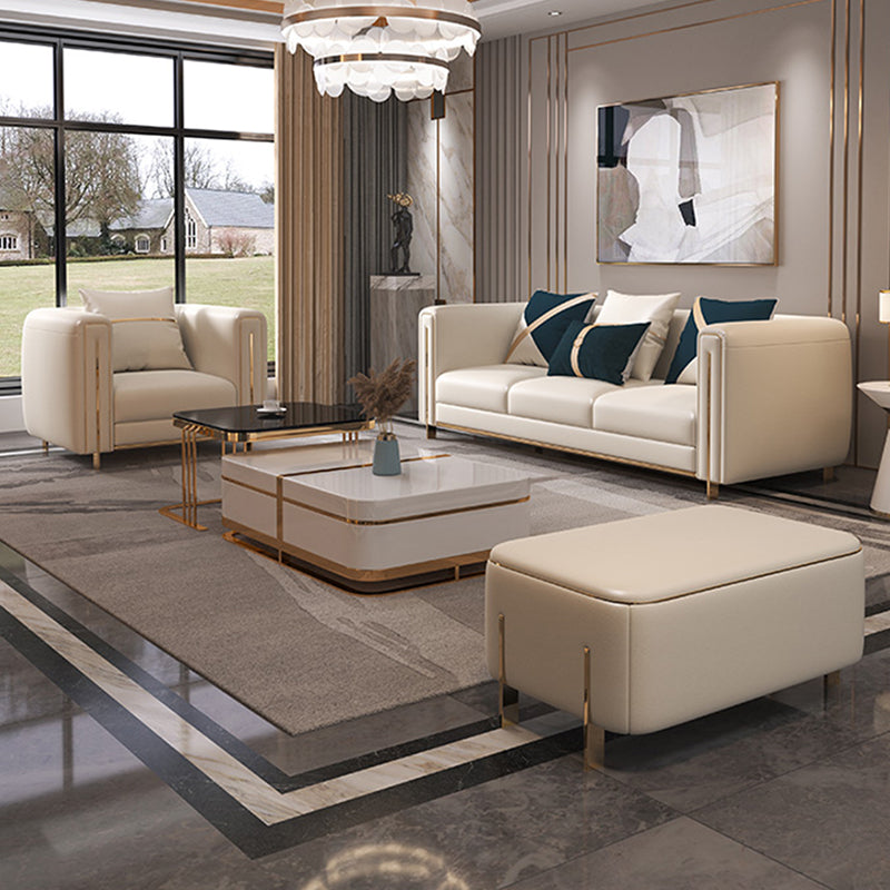 33.46 "Sofá estándar blancos de brazo de esmoquin de 33.46" para sala de estar para sala de estar