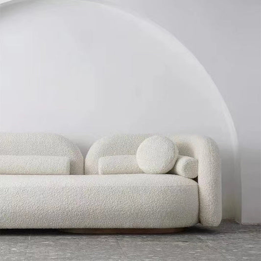 Zeitgenössischer Smoking -Arm -Sofa Wolle 33,46 Zoll breites Sofa für Wohnzimmer