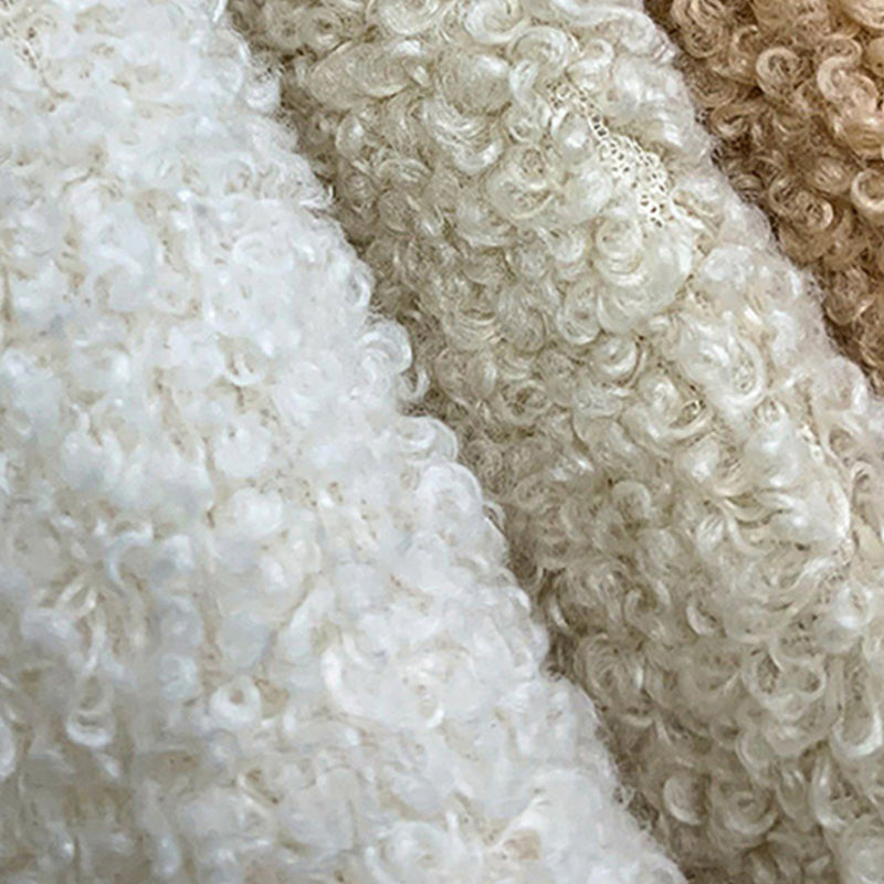 Divano di lana contemporaneo a bracciolo a braccia di divano posteriore in beige per soggiorno