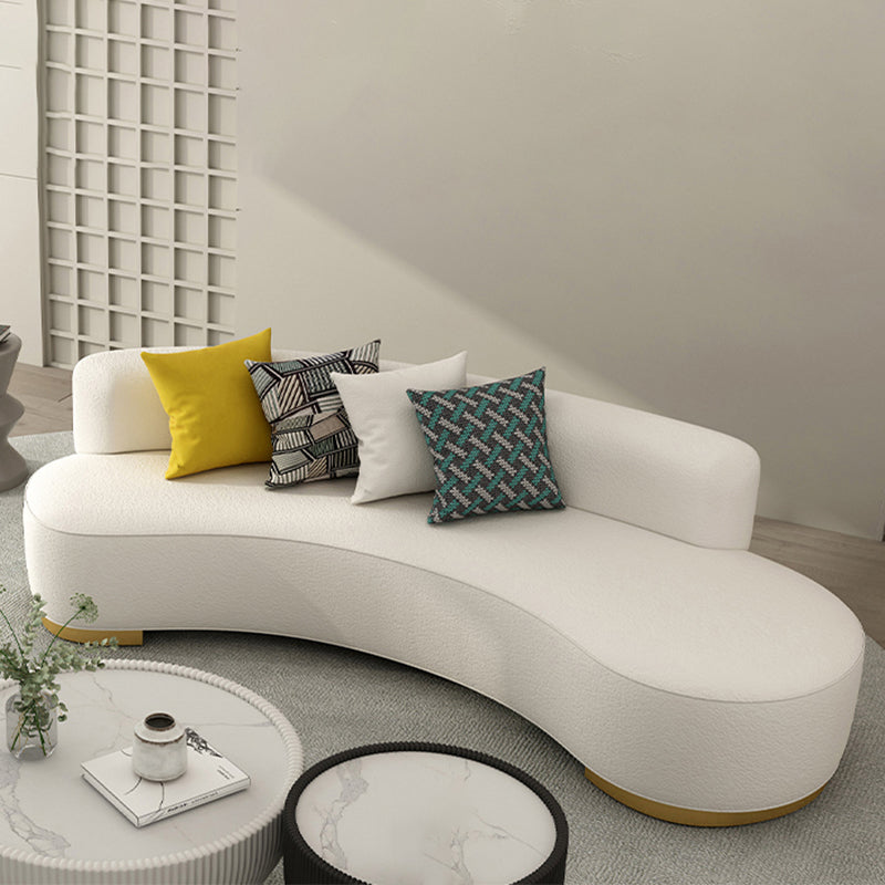 Divano di lana contemporaneo a bracciolo a braccia di divano posteriore in beige per soggiorno