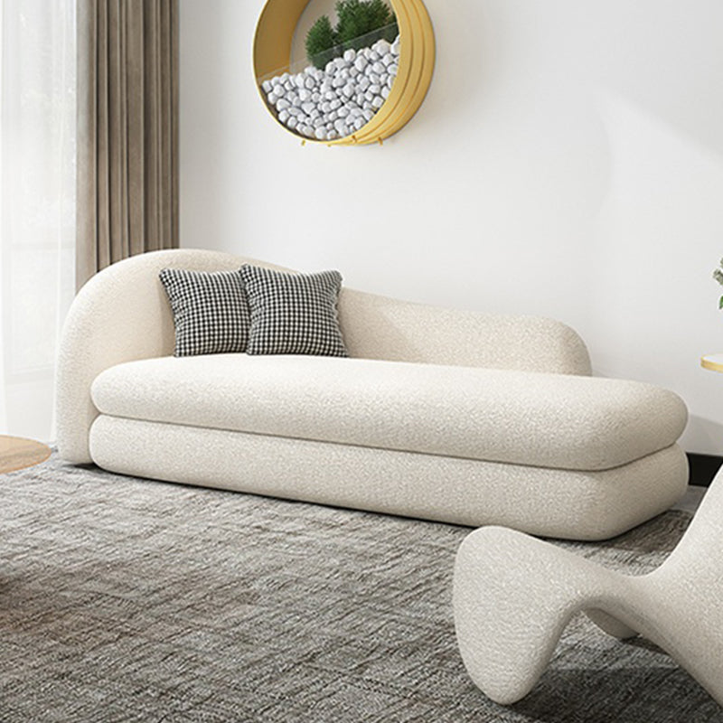 Sloped Arm Curved Sofa Contemporary Tight Back in Beige for Living Room Clearhalo 'furn' 'furn_sofas' 'Furniture' 'Living Room Furniture' 'Sofa' 'sofas' 5684005