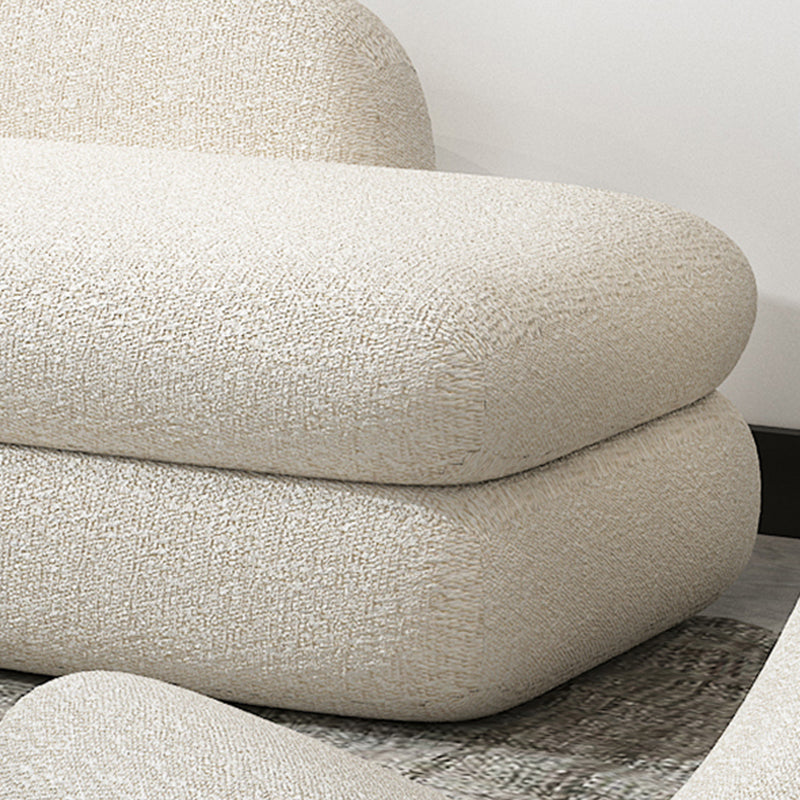 Sloped Arm Curved Sofa Contemporary Tight Back in Beige for Living Room Clearhalo 'furn' 'furn_sofas' 'Furniture' 'Living Room Furniture' 'Sofa' 'sofas' 5684011