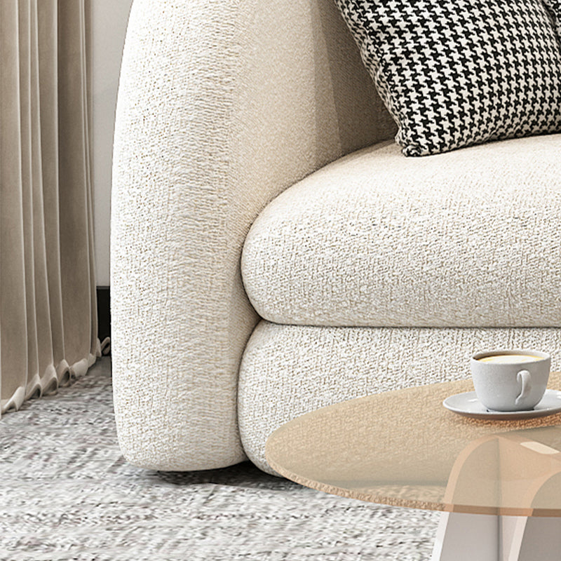 Sloped Arm Curved Sofa Contemporary Tight Back in Beige for Living Room Clearhalo 'furn' 'furn_sofas' 'Furniture' 'Living Room Furniture' 'Sofa' 'sofas' 5684012