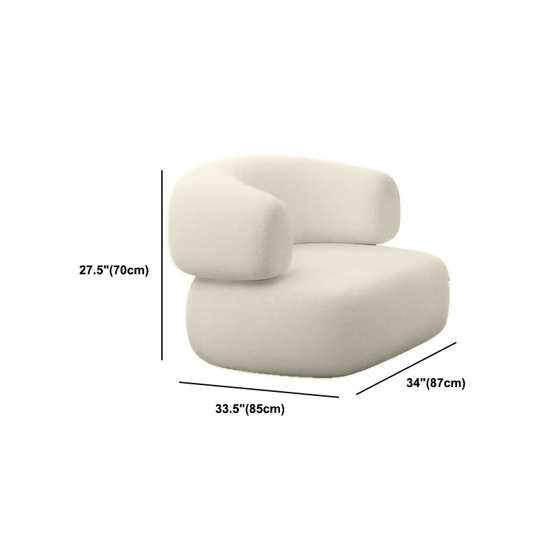 Sloped Arm Curved Sofa Contemporary Tight Back in Beige for Living Room Clearhalo 'furn' 'furn_sofas' 'Furniture' 'Living Room Furniture' 'Sofa' 'sofas' 5684018