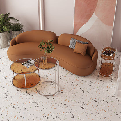 Coussins en cuir faux en cuir bras encastré 39,37 "Sofa large