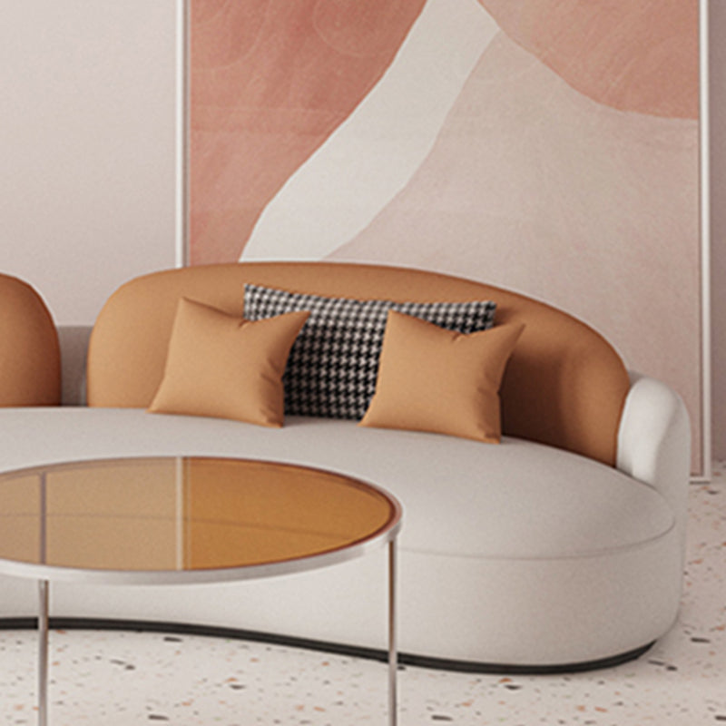 Coussins en cuir faux en cuir bras encastré 39,37 "Sofa large