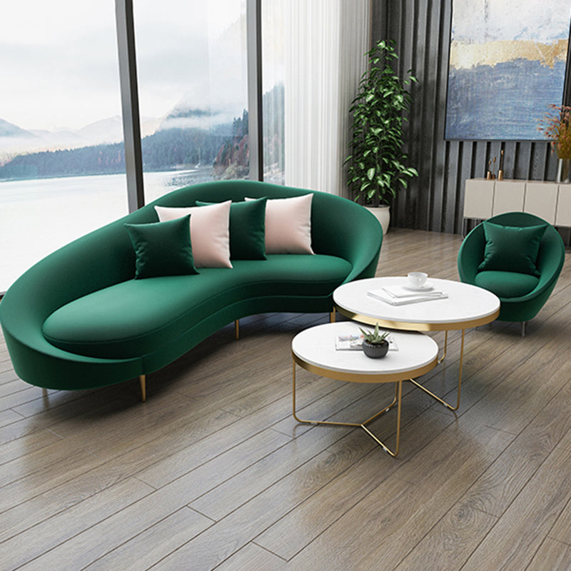 Divano curvo contemporaneo con braccio inclinata e schiena stretta per l'appartamento