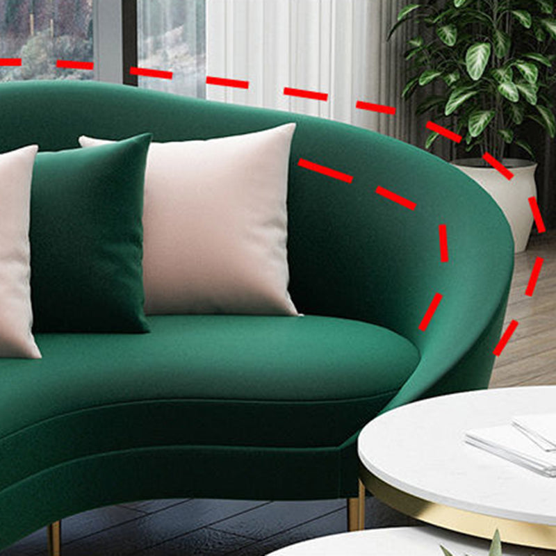 Divano curvo contemporaneo con braccio inclinata e schiena stretta per l'appartamento