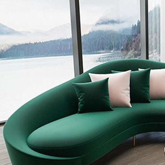 Zeitgenössisches geschwungenes Sofa mit abgerissenem Arm und engen Rücken für die Wohnung