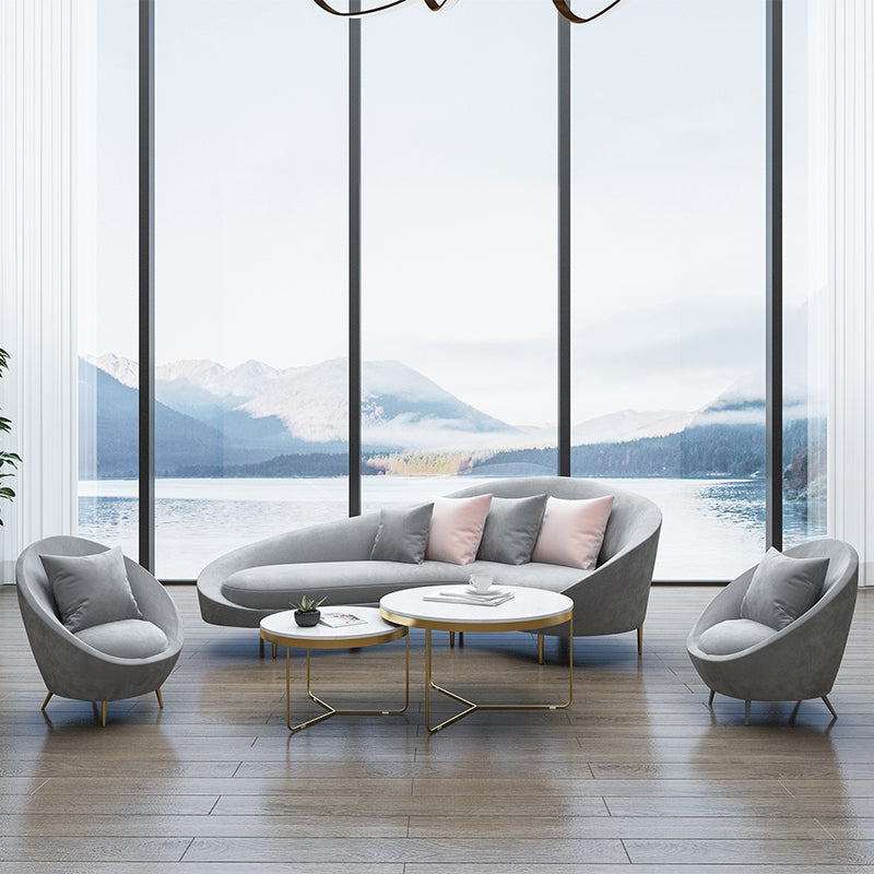 Divano curvo contemporaneo con braccio inclinata e schiena stretta per l'appartamento