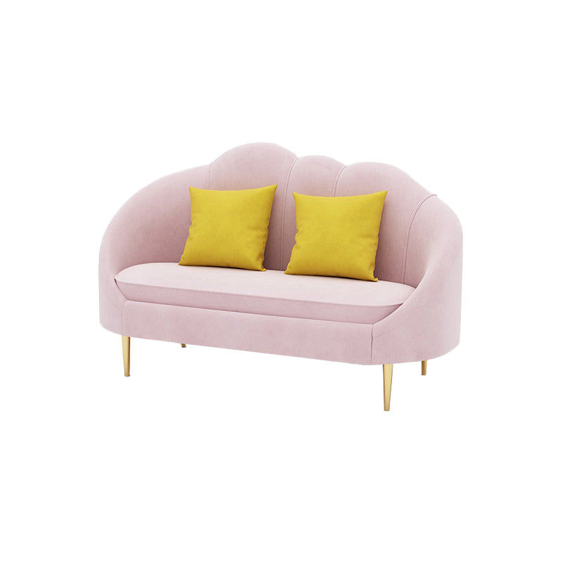 Velvet Sofa incurvé contemporain Bras pendu canapé arrière serré pour le salon