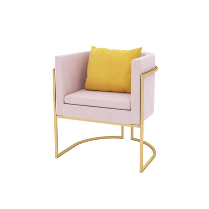 Canapé à dossier moderne avec base dorée et dossier serré pour le salon