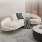 Wool Sloped Arm Sofa Contemporary Curved Sofa for Living Room