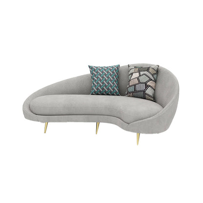Wool Sloped Arm Sofa Contemporary Curved Sofa for Living Room