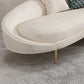 Wool Sloped Arm Sofa Contemporary Curved Sofa for Living Room