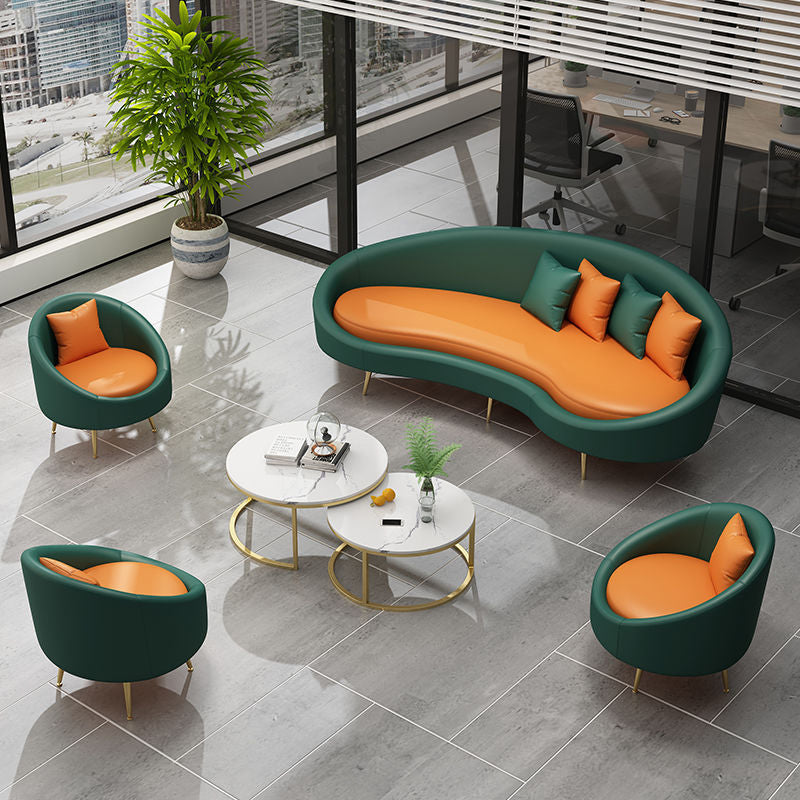 Contemporary Curved Sofa for Apartment 33.46" High Sloped Arm Sofa Clearhalo 'furn' 'furn_sofas' 'Furniture' 'Living Room Furniture' 'Sofa' 'sofas' 5684133