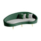 Contemporary Curved Sofa for Apartment 33.46" High Sloped Arm Sofa Green White Clearhalo 'furn' 'furn_sofas' 'Furniture' 'Living Room Furniture' 'Sofa' 'sofas' 5684138