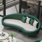 Contemporary Curved Sofa for Apartment 33.46" High Sloped Arm Sofa 90.5"L x 33.5"W x 33.5"H Green White Clearhalo 'furn' 'furn_sofas' 'Furniture' 'Living Room Furniture' 'Sofa' 'sofas' 5684142